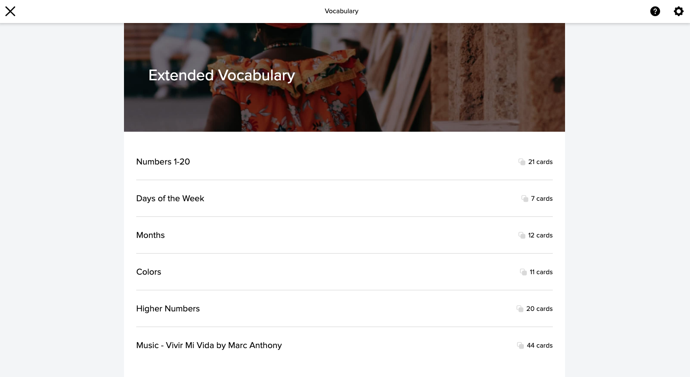 Overview of extended vocabulary