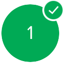 Green Lesson Icon with green checkmark