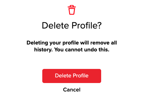 Delete Profile Button