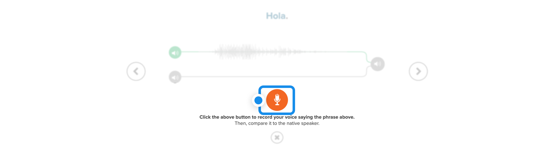 A box highlights the large Voice Comparison button in the center