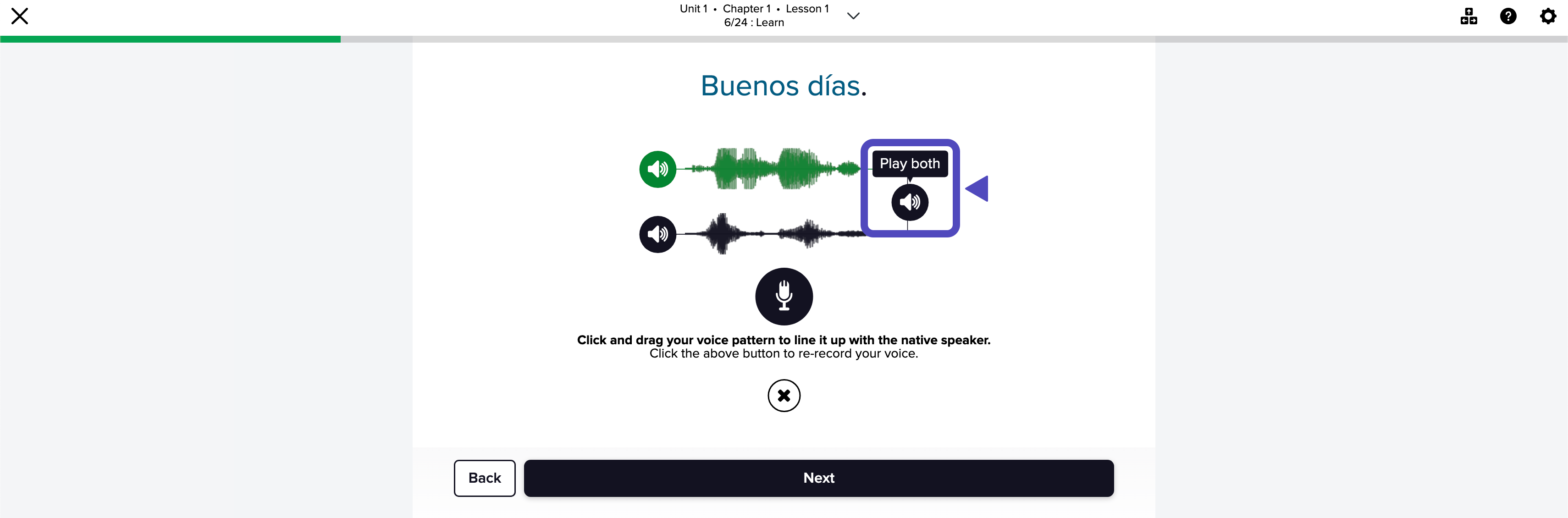 An arrow pointing to the play both button