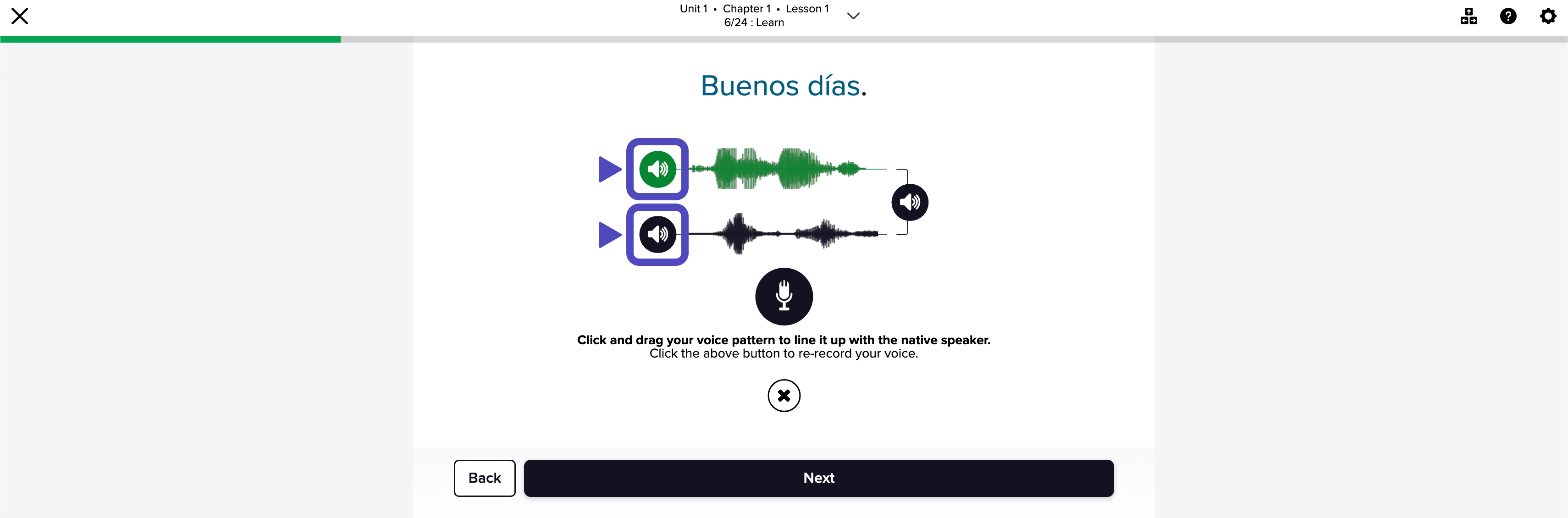 Two arrows pointing to the narrator button and the you button