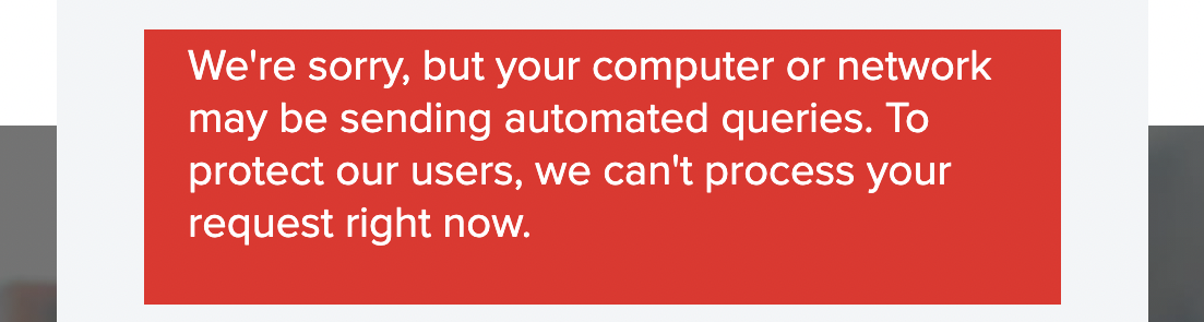 Automated Queries error